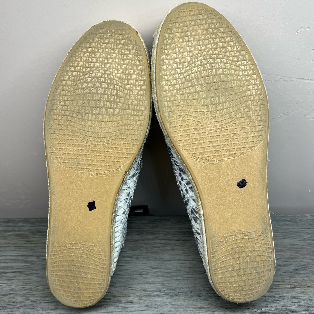 Stuart Weitzman Catalan Snake Print Espadrille Flats Slip On 7.5 Spain - Picture 10 of 11